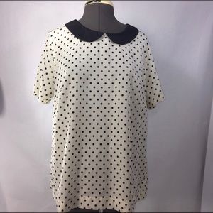 Merona XL polka dot blouse with Peter Pan collar